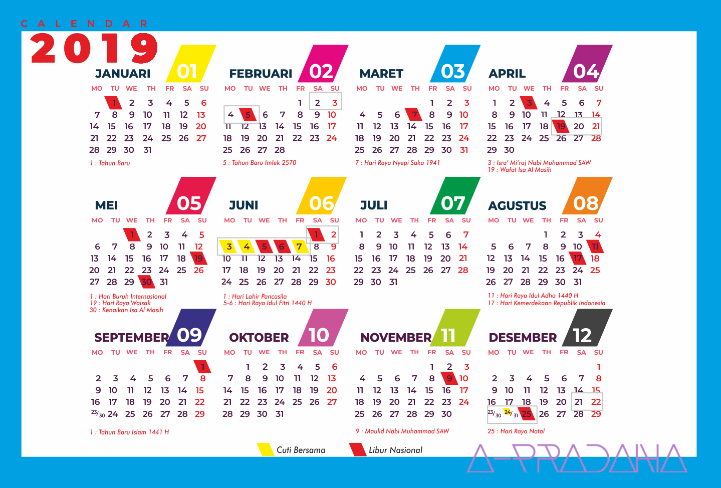kalender 2019 indonesia